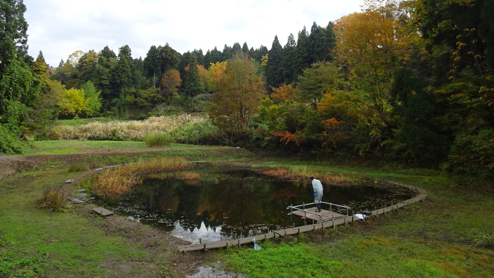 まさかの池ポチャ